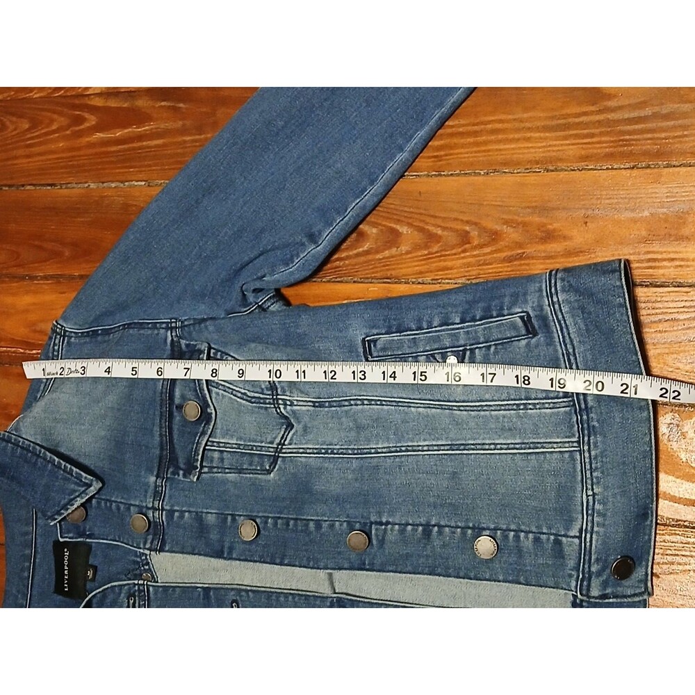 LiverPool Jean Jacket with flare cuffs inside pockets Medium NWOT - Picture 13 of 15